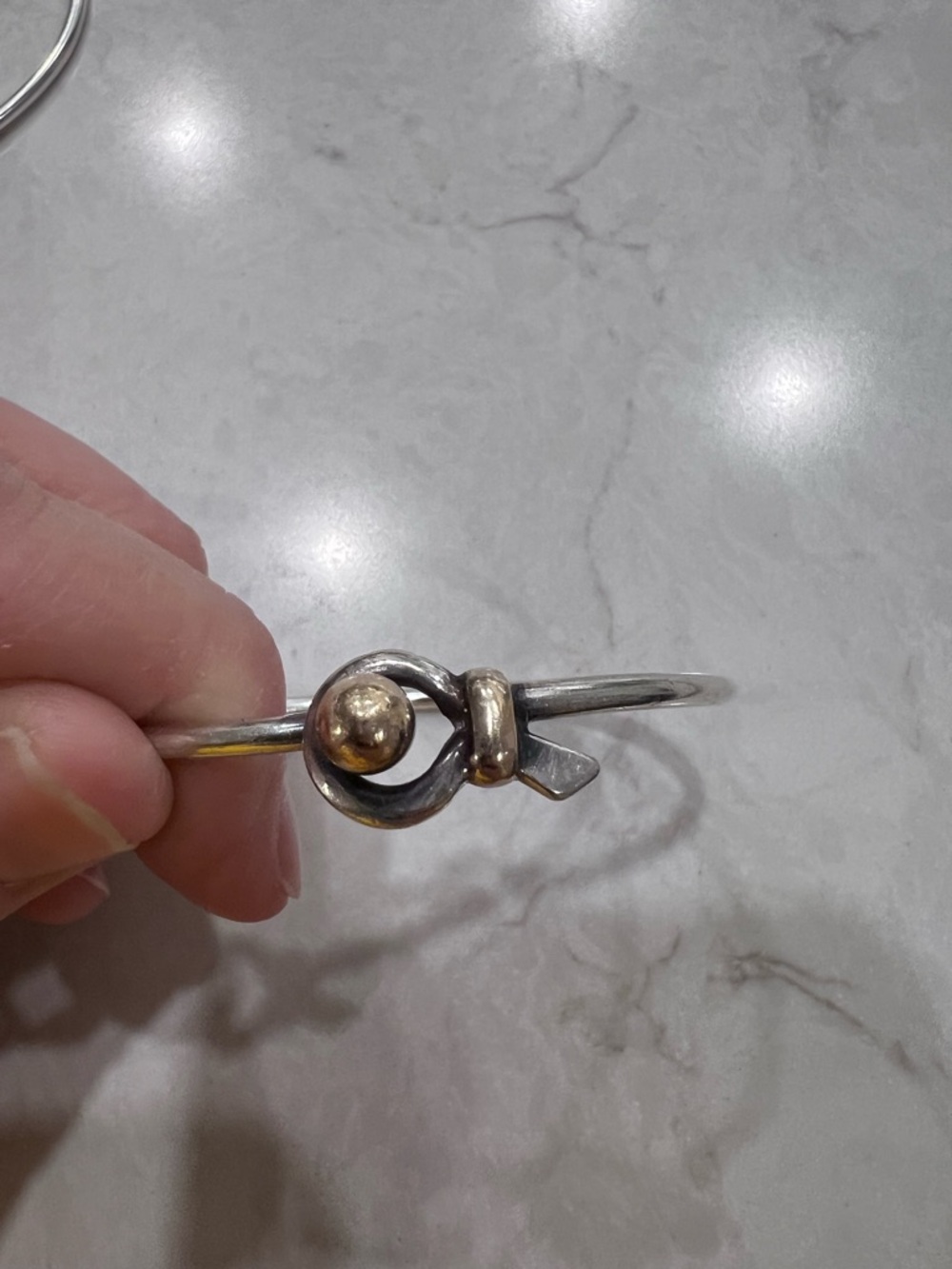 Eden Hand Arts two tone silver and 14k fish bracelet - Picture 5 of 14